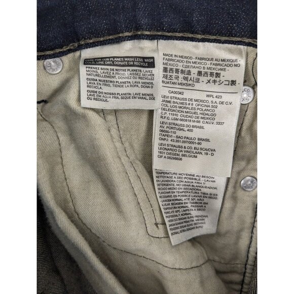 Levis 511 Slim Fit Dark Blue Rinse Denim Mens 29x30 Straight Leg  Jeans Distress - Picture 7 of 11